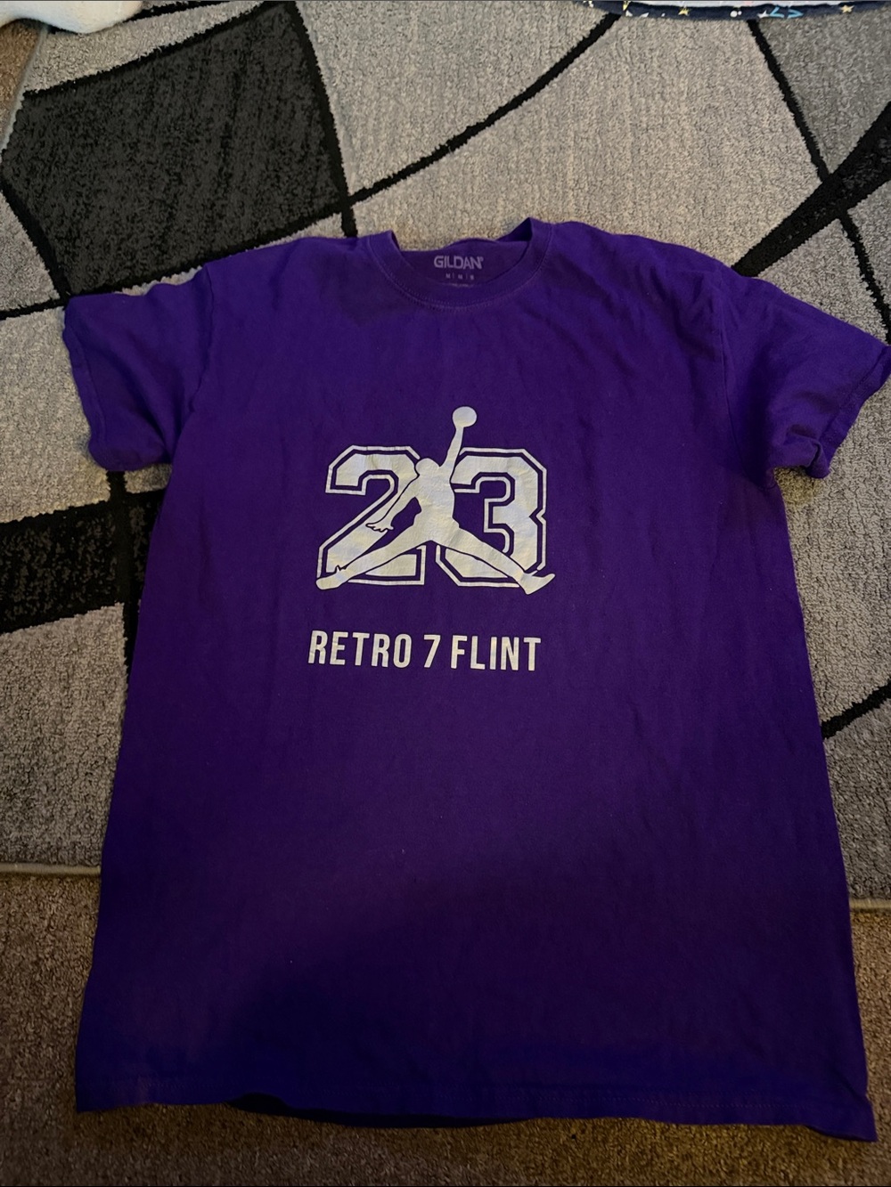 Gildan Purple Retro 7 Flint Graphic Tee